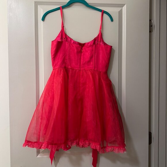 Sugar Thrillz Hot Pink Tulle Party Mini Dress - Picture 2 of 2